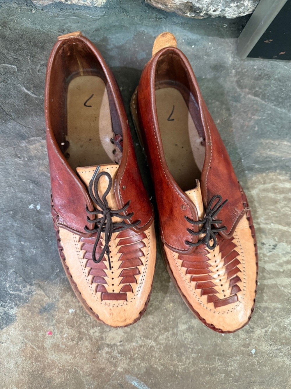 Men's Handmade Leather Huaraches Closed Toed Shoes size 9 - Picture 3 of 5